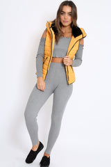 Mustard Padded Gilet - Ariella-Jackets