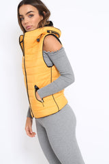 Mustard Padded Gilet - Ariella-Jackets