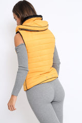 Mustard Padded Gilet - Ariella-Jackets