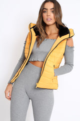 Mustard Padded Gilet - Ariella-Jackets