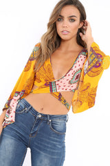 Mustard Paisley Crop Top - Tazmin-Co-ords