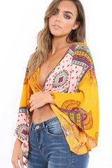 Mustard Paisley Crop Top - Tazmin-Co-ords