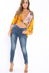 Mustard Paisley Crop Top - Tazmin-Co-ords
