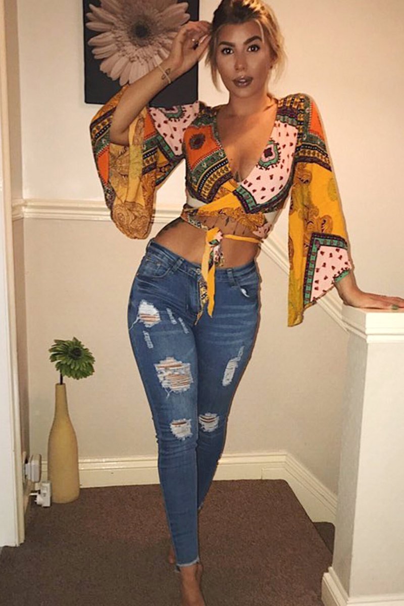 Mustard Paisley Crop Top - Tazmin-Co-ords