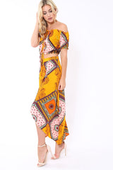 Mustard Paisley Print Skirt - Jada-Co-ords