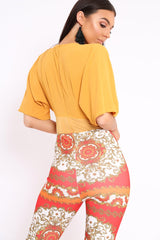 Mustard Plunge Bodysuit - Florence-Bodysuits