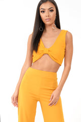 Mustard Plunge Tie Front Bralet - Brelee-Bralets