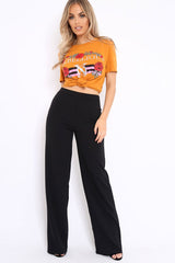 Mustard Rebellious Slogan T-shirt - Casey-Tops