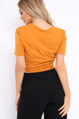 Mustard Rebellious Slogan T-shirt - Casey-Tops