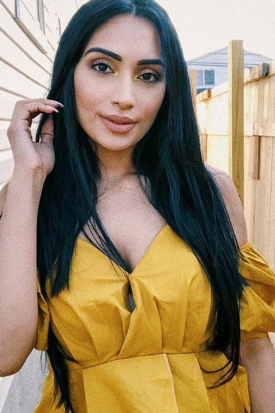 Mustard Sweet Heart Bardot Top with Ruched Sleeves - Kinza