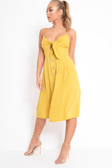 Mustard Tie Front Midi Dress - Onida-Dresses