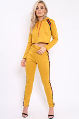 Mustard Tracksuit with Khaki and Red Side Stripe - Beatrix-Co-ords