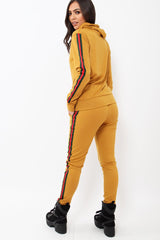 Mustard Tracksuit with Sports Trim - Misha-Loungewear