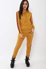 Mustard Tracksuit with Sports Trim - Misha-Loungewear