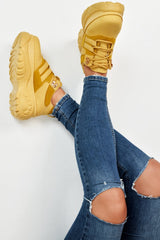 Mustard Two Tone Extreme Sole Chunky Trainers - Miara-Trainers