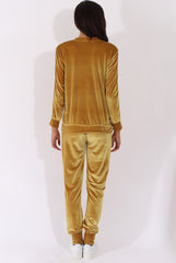 Mustard Velvet Stripe Tracksuit - Armani-Tracksuits