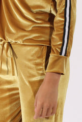 Mustard Velvet Stripe Tracksuit - Armani-Tracksuits