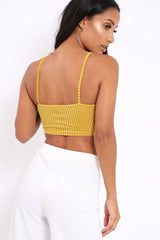 Mustard Velvet Striped Bralet - Elina-Co-ords