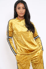 Mustard Velvet Striped Trim Co-ord Set - Beau-Co-ords