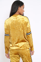 Mustard Velvet Striped Trim Co-ord Set - Beau-Co-ords