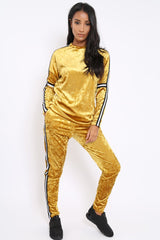 Mustard Velvet Striped Trim Co-ord Set - Beau-Co-ords