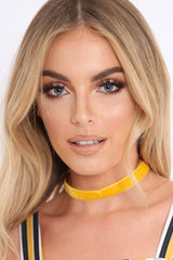 Mustard Velvet Thin Choker - Esra-Chokers