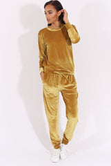 Mustard Velvet Tracksuit- Liv-Tracksuits