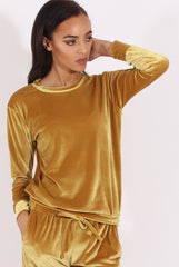 Mustard Velvet Tracksuit- Liv-Tracksuits
