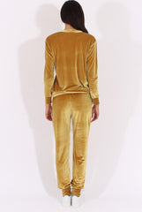 Mustard Velvet Tracksuit- Liv-Tracksuits