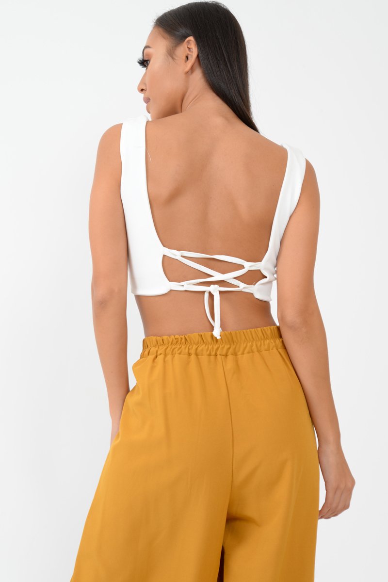 Mustard Wide Leg Belted Split Front Trousers - Aamira-Trousers