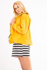 Mustard Zip Front Rain Jacket - Idalie-Jackets