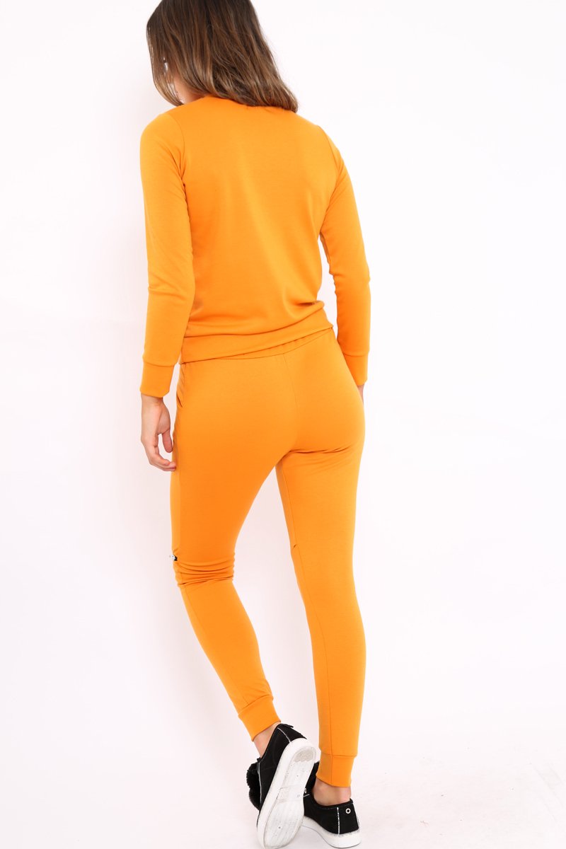 Mustard Zip Loungewear Set - Kelly-Loungewear