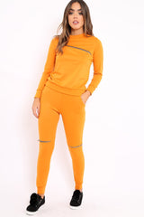 Mustard Zip Loungewear Set - Kelly-Loungewear