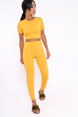 Mustard with Green and Red Side Stripe Set- Elissa-Co-ords