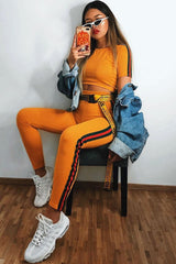 Mustard with Green and Red Side Stripe Set- Elissa-Co-ords