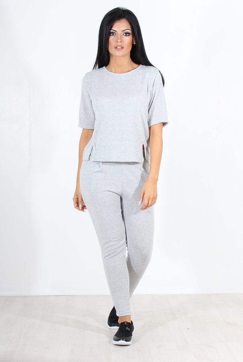 Naomi Grey Loungewear Set-Loungewear