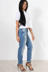 Narz White Cropped Shirt-Shirts