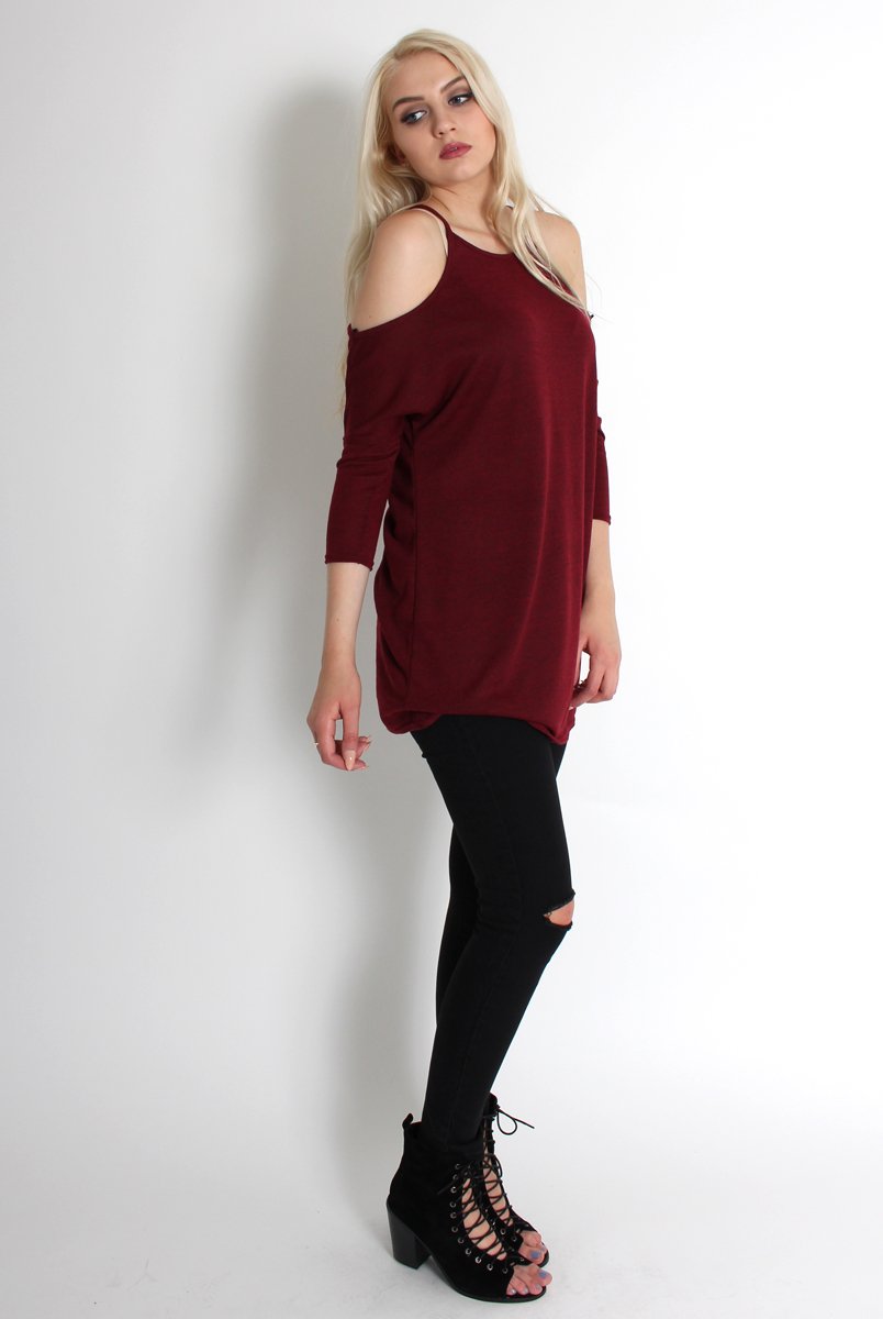 Natalia Wine Cut Out Top-Tops
