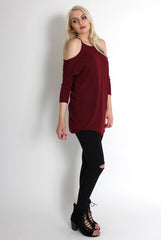 Natalia Wine Cut Out Top-Tops