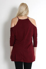 Natalia Wine Cut Out Top-Tops