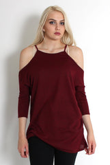 Natalia Wine Cut Out Top-Tops