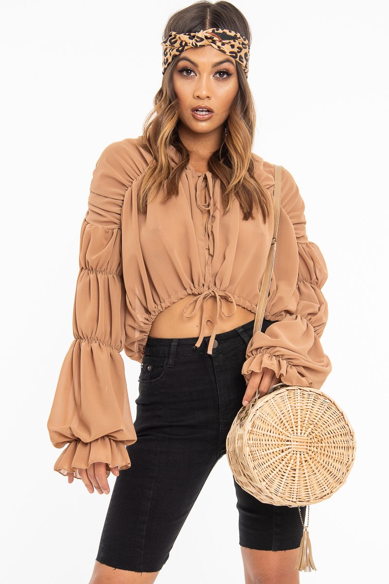 Natural Straw Faux Leather Detail Circle Bag - Ambrey-Bags