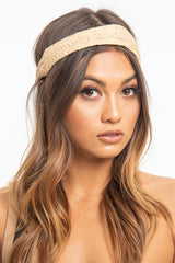 Natural Woven Black Tie Headband - Aanvi-Hair