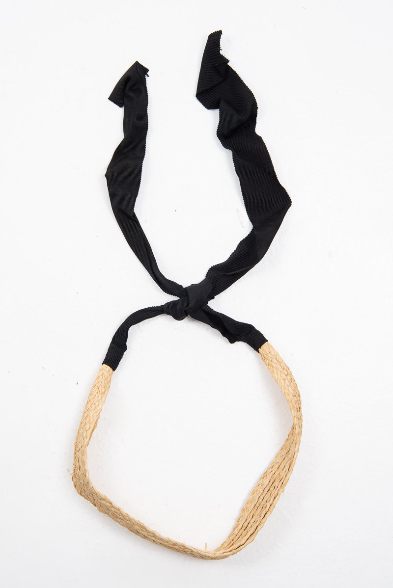 Natural Woven Black Tie Headband - Aanvi-Hair