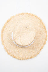 Natural Woven Frayed Edge Beach Hat - Dalina-Hats