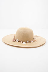 Natural Woven Shell Bow Detail Beach Hat - Aimee-Hats