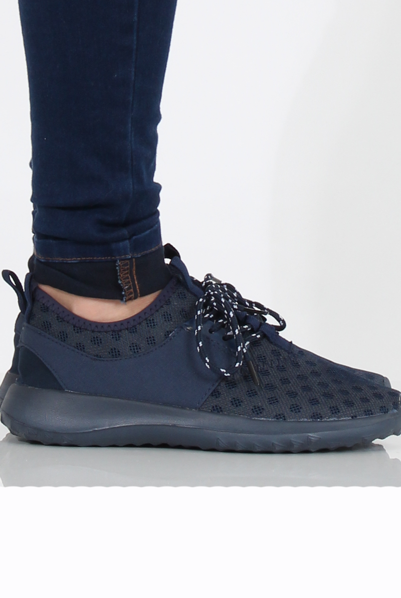 Navy Blue Spotted Trainers - Amalia-Trainers