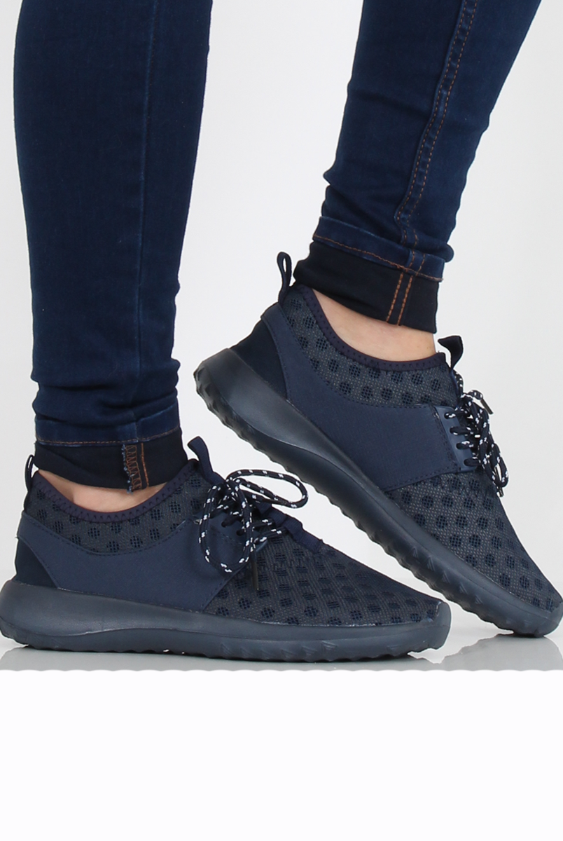Navy Blue Spotted Trainers - Amalia-Trainers