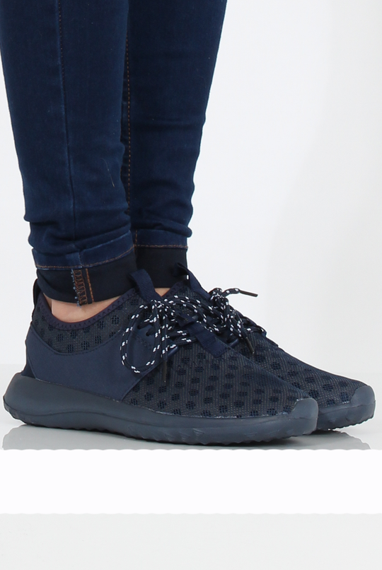 Navy Blue Spotted Trainers - Amalia