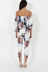 Navy & Blush Floral off The Shoulder Co-ord- Lydia-Co-ords